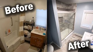 Bathroom Remodel TimeLapse  DIY Renovation Start to Finish [upl. by Eboj720]