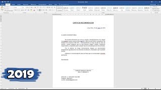 Como hacer una carta de recomendación personal en Word [upl. by Eustache303]