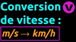 Conversion de vitesse  ms en kmh [upl. by Gant196]