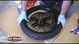 Tubeless Motorcycle Tire Change Tire Changing [upl. by Ahsonek]