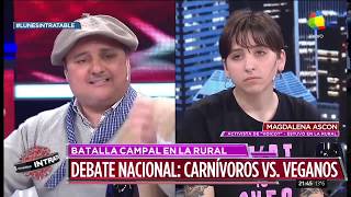 Veganos vs Gauchos Batalla campal en La Rural  Debate picante en Intratables [upl. by Earej292]