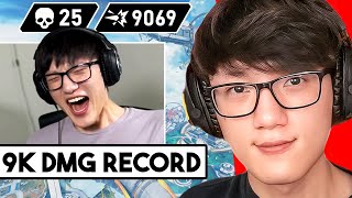 iiTzTimmy Reacts to His 9000 DAMAGE RECORD IN APEX [upl. by Issiah]