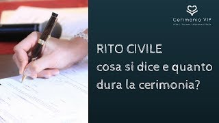 Rito civile Il testo del matrimonio civile [upl. by Hsejar]