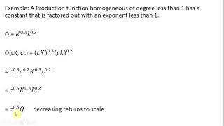 Homogeneous Production Functions [upl. by Mosra]