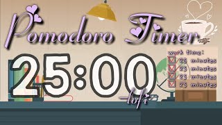 Pomodoro timer with music 25  5 mins break Lofi aesthetic study music 📚 [upl. by Dorlisa]