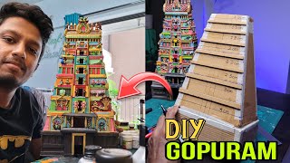 How to Make Gopuram  Meenakshi Temple  Cardboard Craft Goluideas [upl. by Telimay]