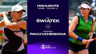 Iga Swiatek vs Anastasia Pavlyuchenkova  2023 Rome Round 2  WTA Match Highlights [upl. by Pyotr457]