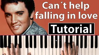 Como tocar quotCan´t help falling in lovequotElvis Presley  Piano tutorial partitura y Mp3 [upl. by Luis180]