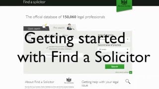 Tutorial  Find a solicitor [upl. by Adnuhsal]