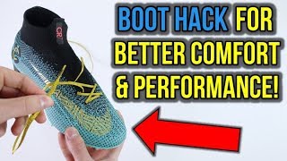 EASY LACING TIP FOR BETTER COMFORT AND PERFORMANCE FOOTBALL BOOT LIFE HACK [upl. by Roshelle]