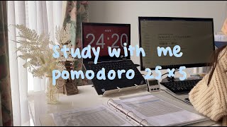 study with me with lofi music  Pomodoro 25 min study x 5 min rest [upl. by Anitrebla]