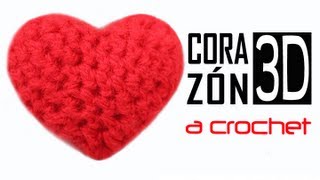 Corazón 3D a Crochet  PASO A PASO [upl. by Francoise]