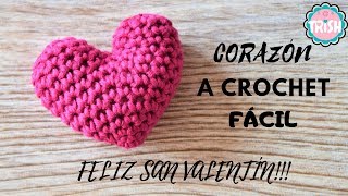 TUTORIAL CORAZÓN AMIGURUMI FÁCIL [upl. by Eintruoc]