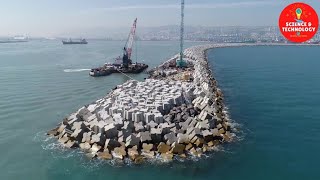 AMAZING ISRAEL BREAKWATER CONSRUCTION PROCESSING BREAKWATER BUILDING FOR HARBOR PROTECTION [upl. by Atinor]