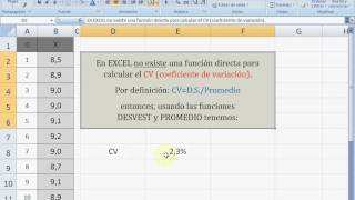 CV Coeficiente de Variación en Excel [upl. by Corson]