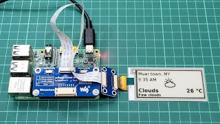 Weather Display on ePaper Using Raspberry Pi raspberrypi [upl. by Adiuqal]