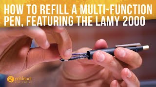 How to refill a multifunction ballpoint pen featuring the Lamy 2000 4color pen  Quick Tips 20 [upl. by Nygem]