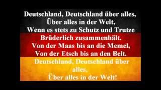 German National Anthem  Deutschland Uber Alles With Lyrics [upl. by Stefano]